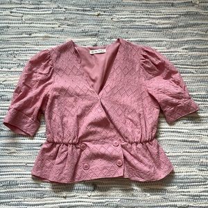 Anthropologie Pleplum Pink Top